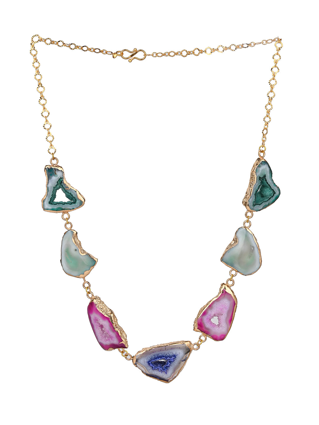 MAURYANA - Colorful and stylish agate stone crafted necklace - one size