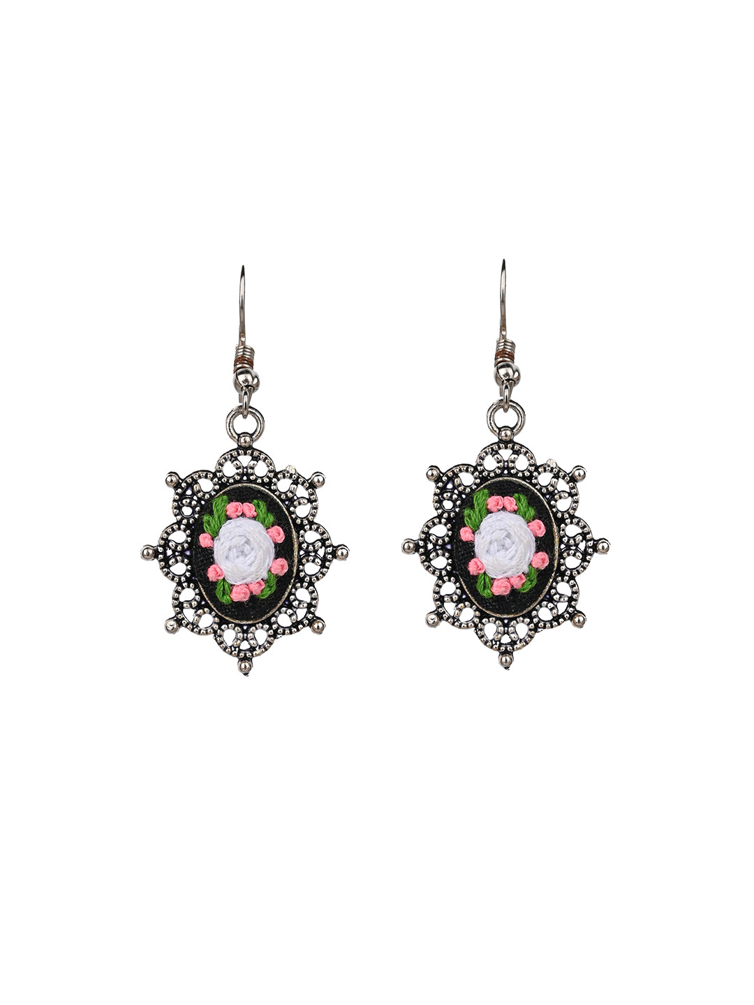MAURYANA - Colorful embroidered necklace set with earrings and bracelet