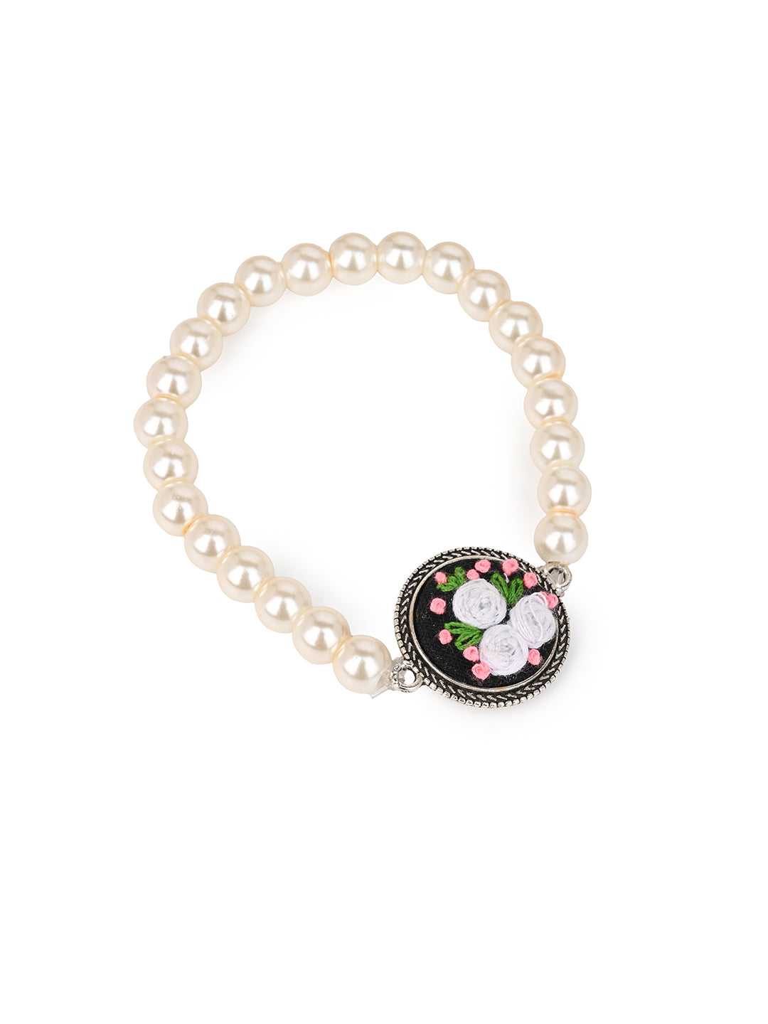MAURYANA - Colorful embroidered necklace set with earrings and bracelet