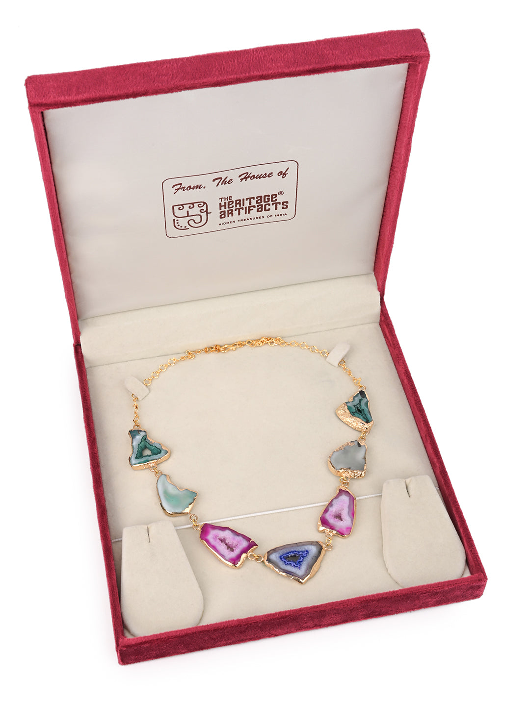 MAURYANA - Colorful and stylish agate stone crafted necklace - one size