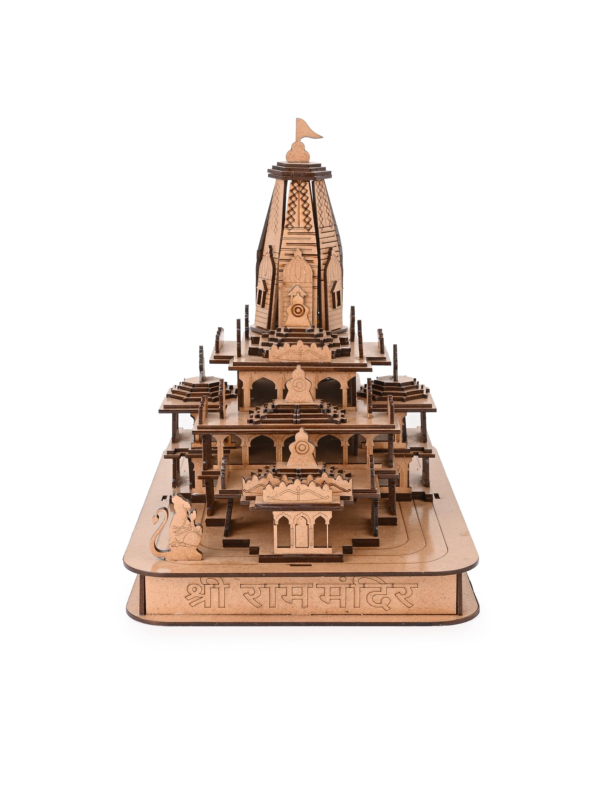 Miniature Replica of Shri Ram Mandir in Ayodhya Decorated with Lights