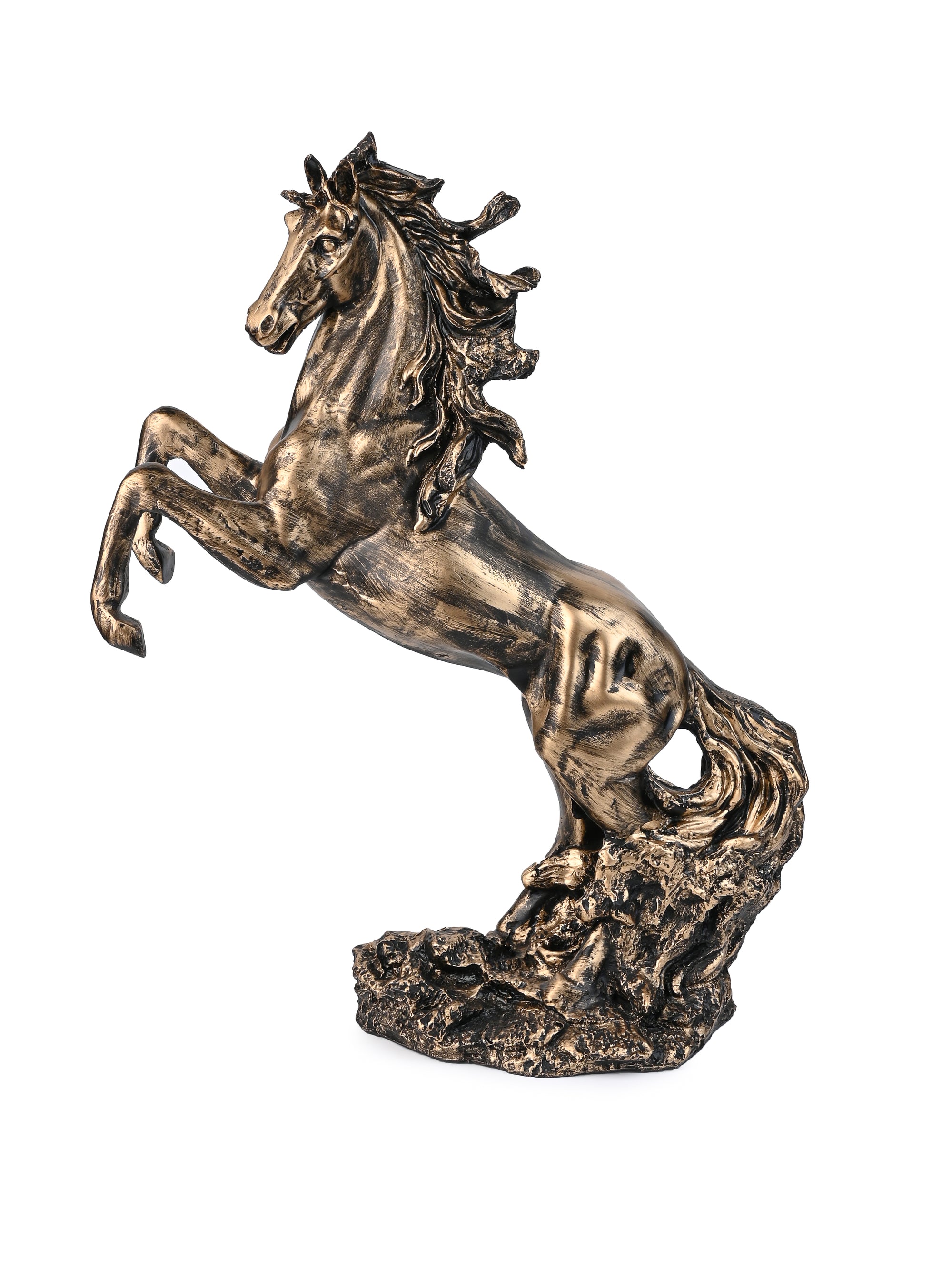 Resin Crafted Rearing Horse Decorative Statue - 2 feet height