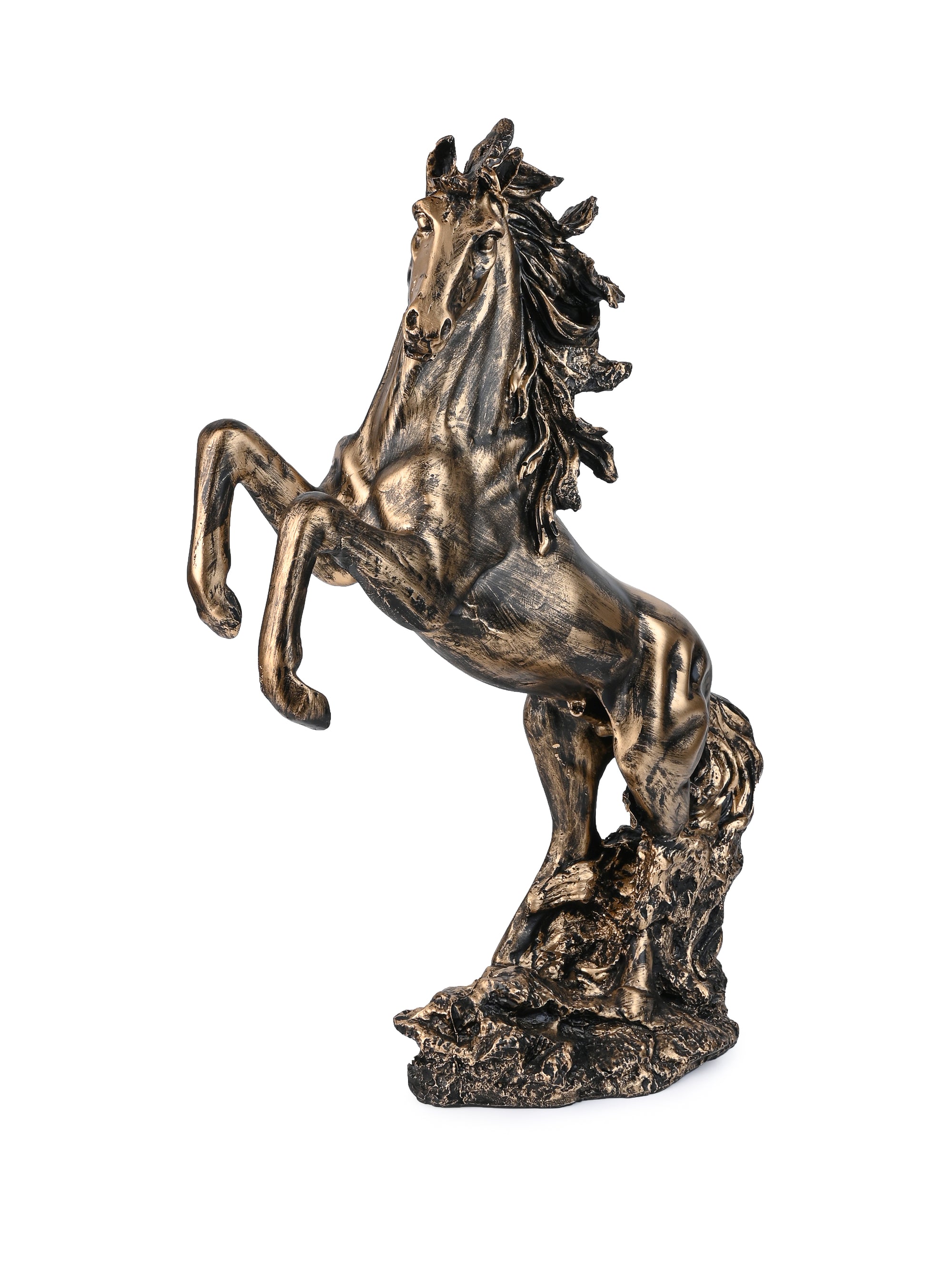 Resin Crafted Rearing Horse Decorative Statue - 2 feet height