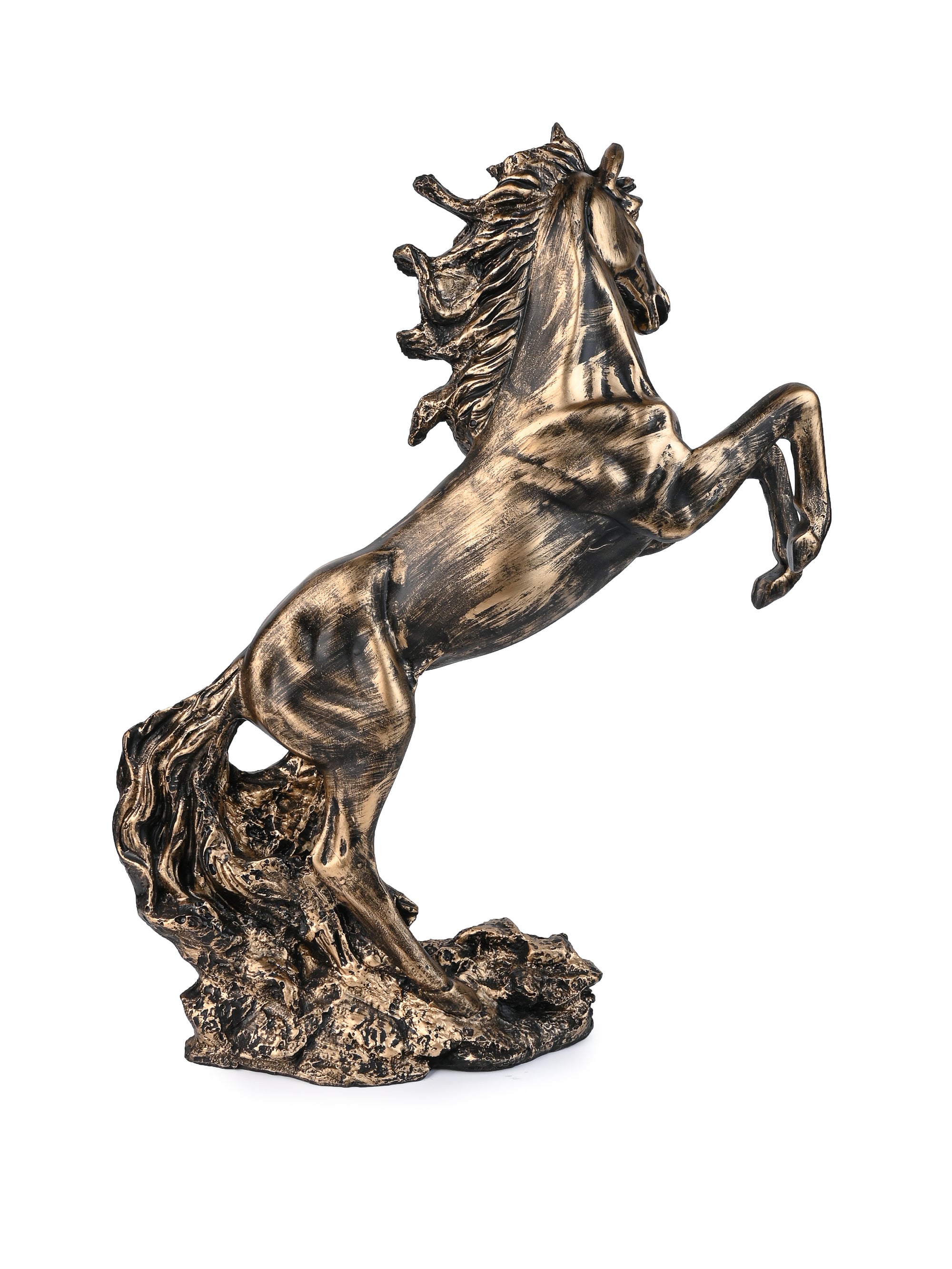 Resin Crafted Rearing Horse Decorative Statue - 2 feet height