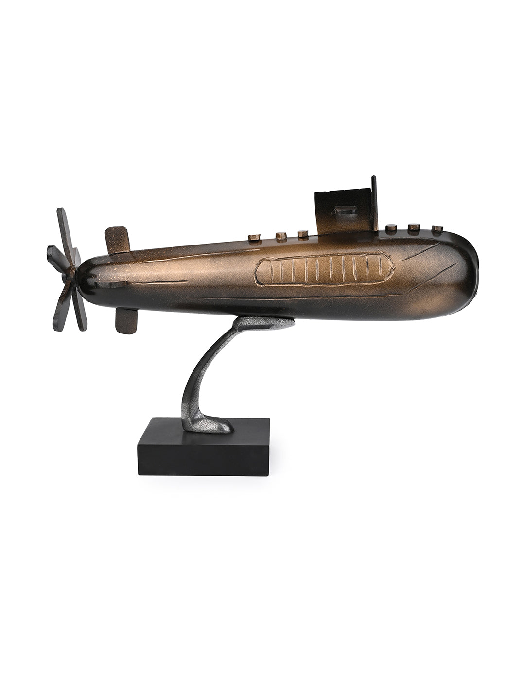 Antique gold submarine home office table decor - 12 inches length