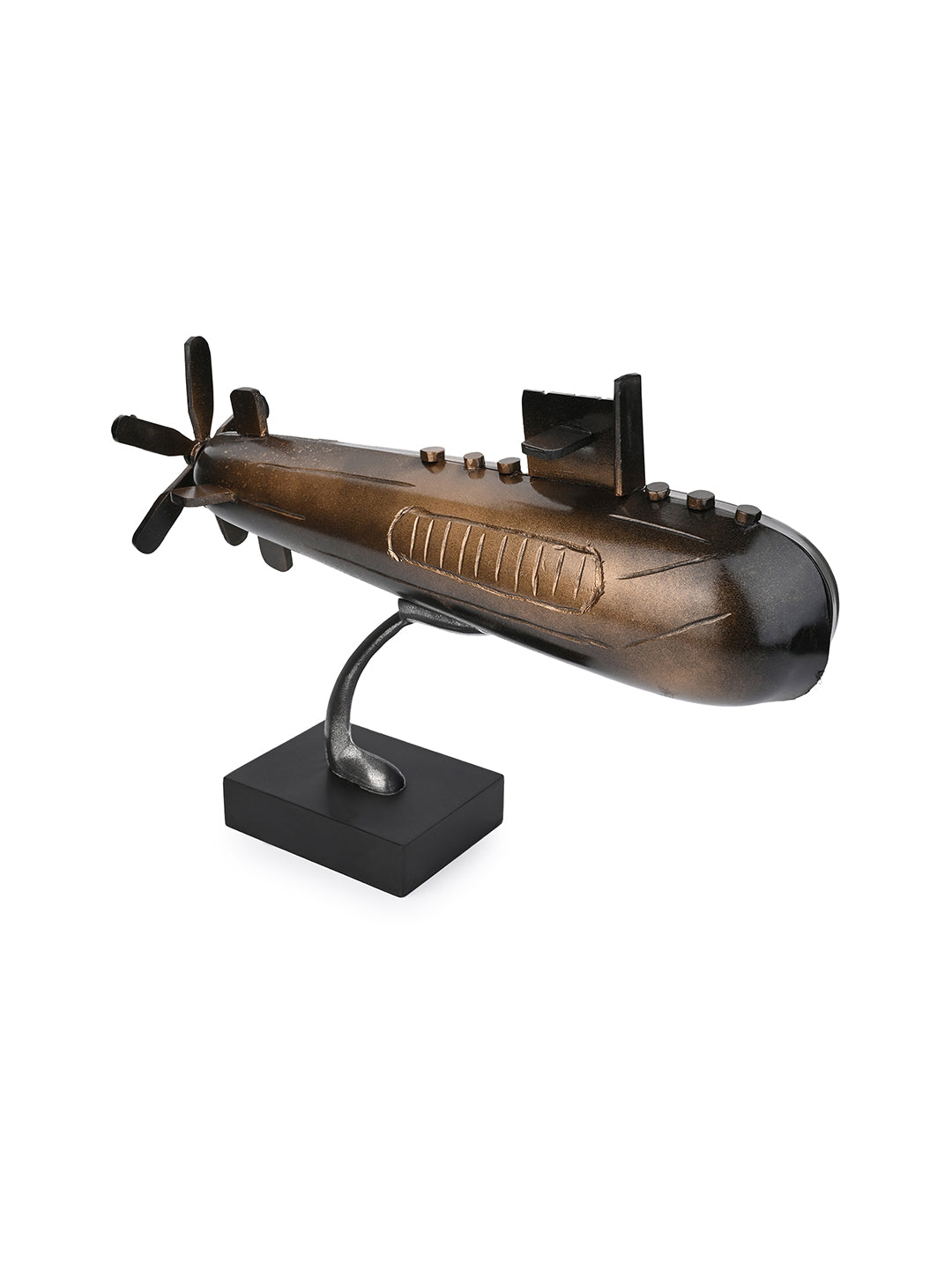 Antique gold submarine home office table decor - 12 inches length