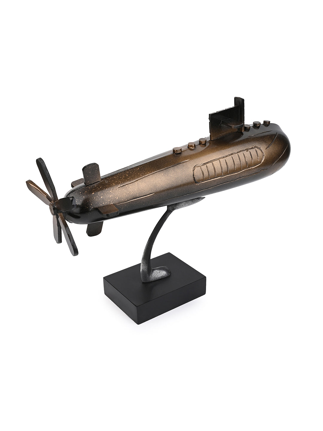 Antique gold submarine home office table decor - 12 inches length