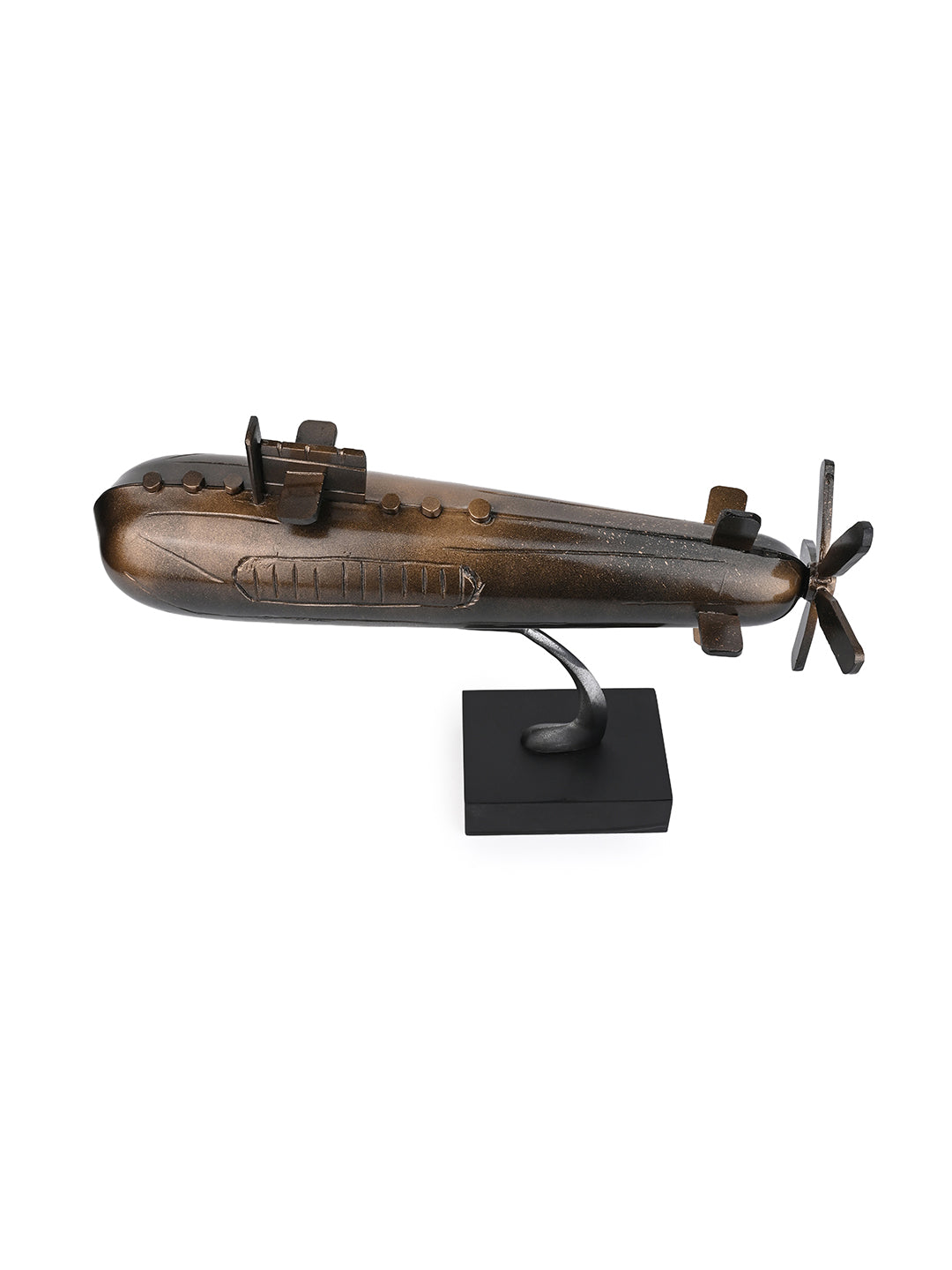 Antique gold submarine home office table decor - 12 inches length