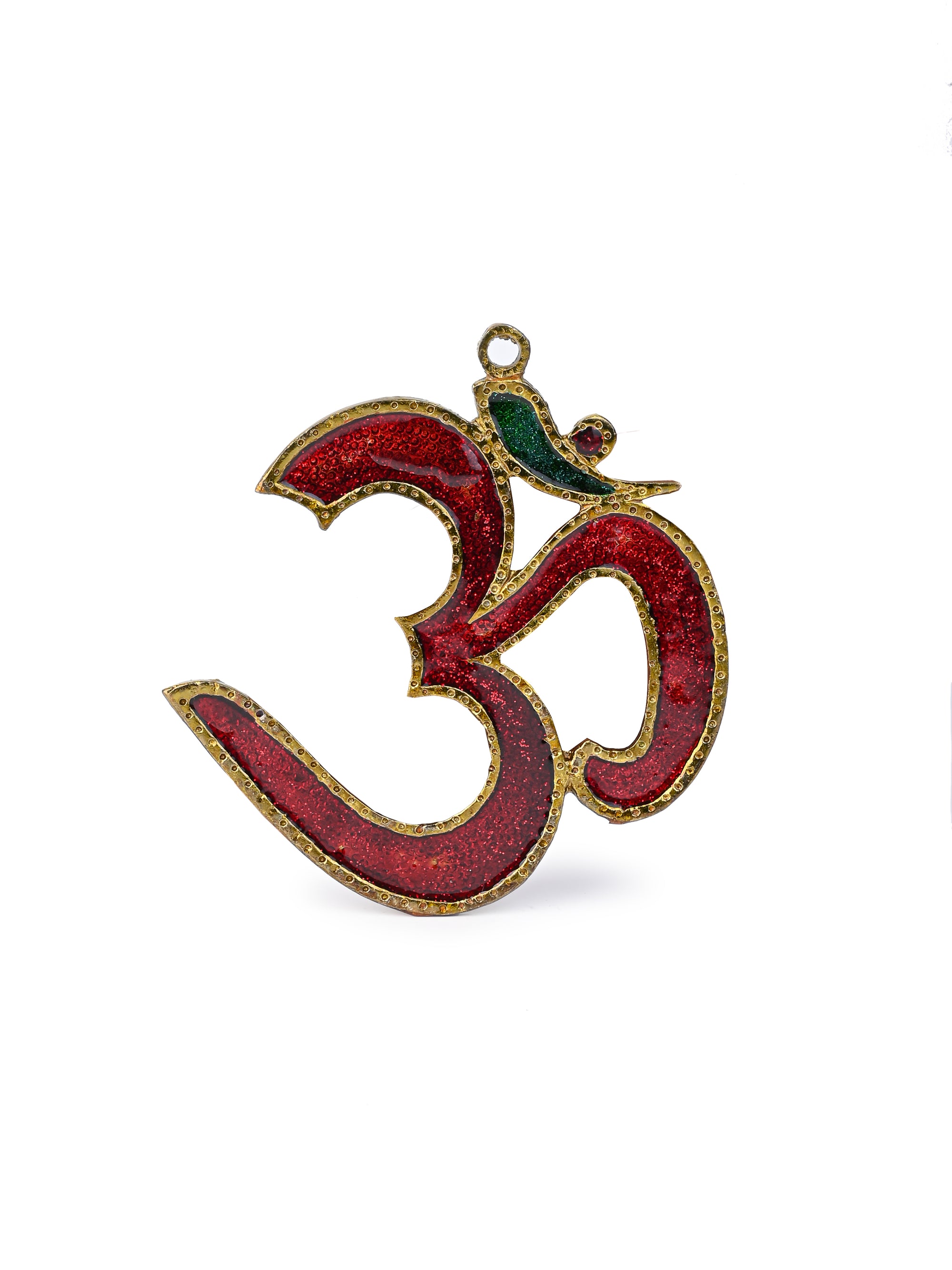 Metal Crafted "Om" in Red Color for Wall Decor