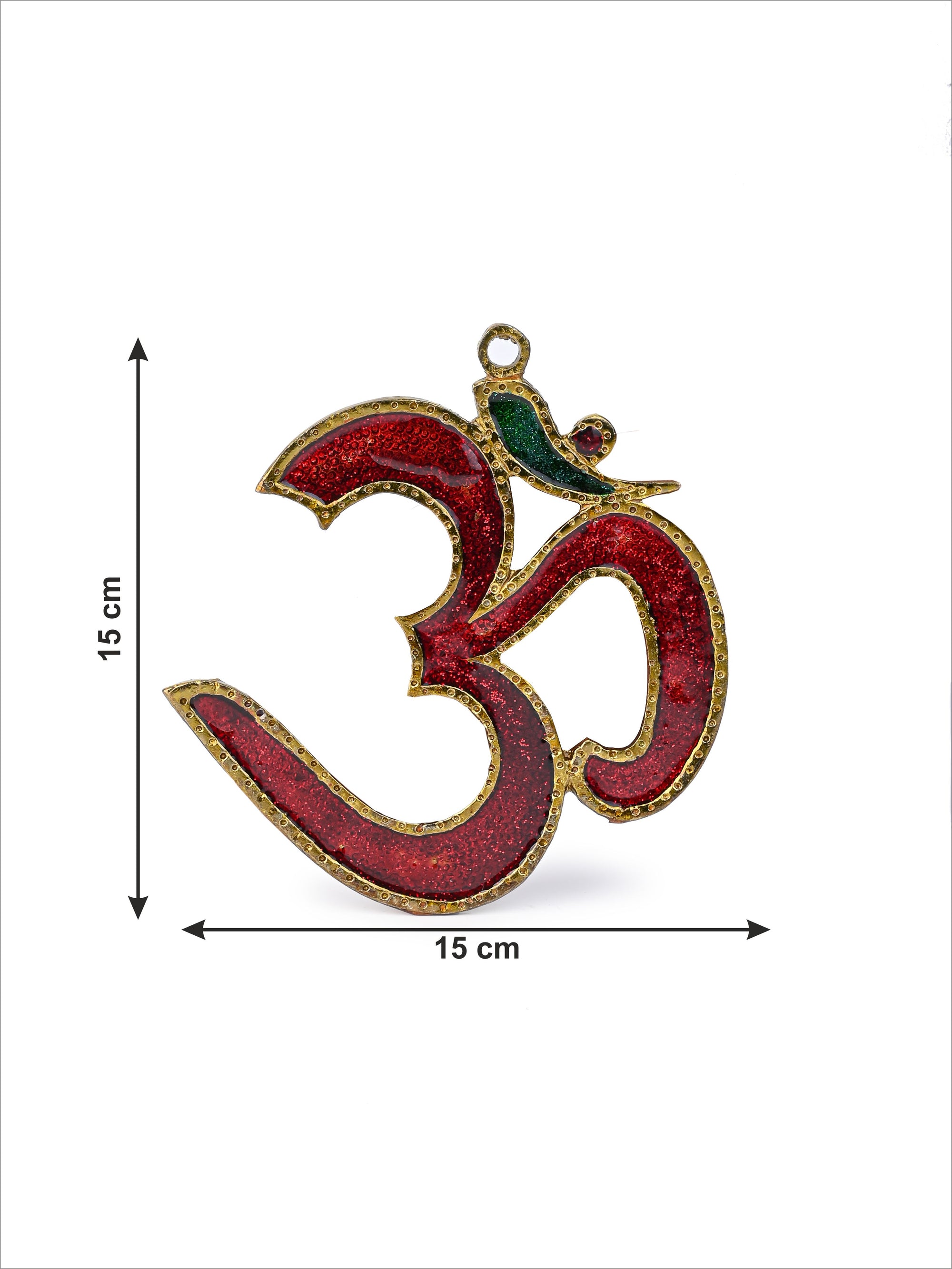 Metal Crafted "Om" in Red Color for Wall Decor
