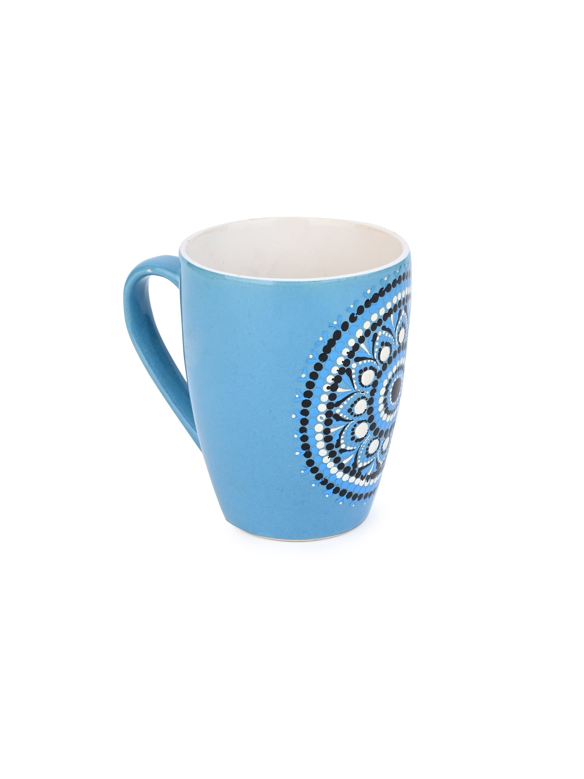 Exclusively Hand Painted Blue & Black Assorted Mandala art Coffee Mugs