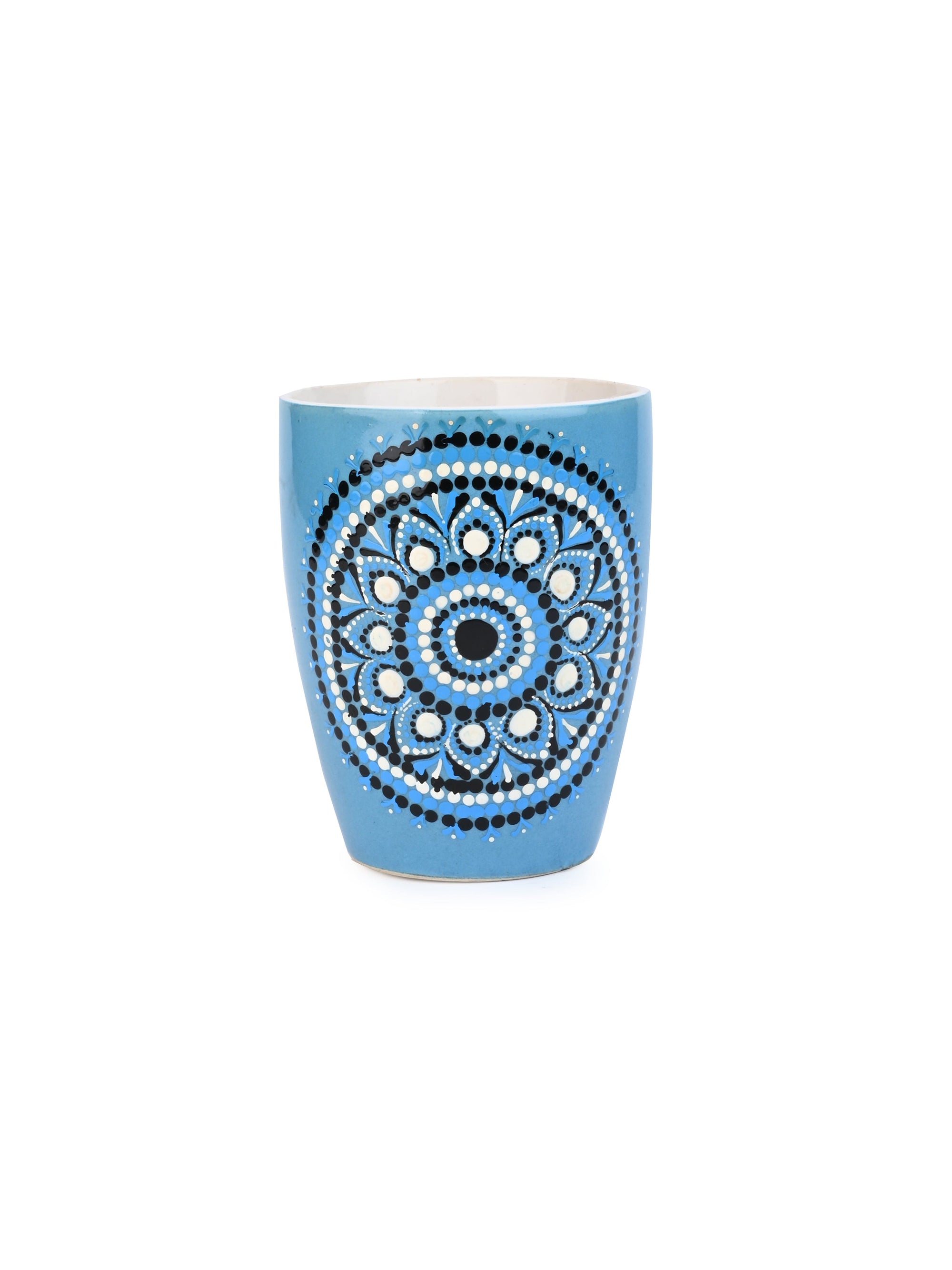 Exclusively Hand Painted Blue & Black Assorted Mandala art Coffee Mugs