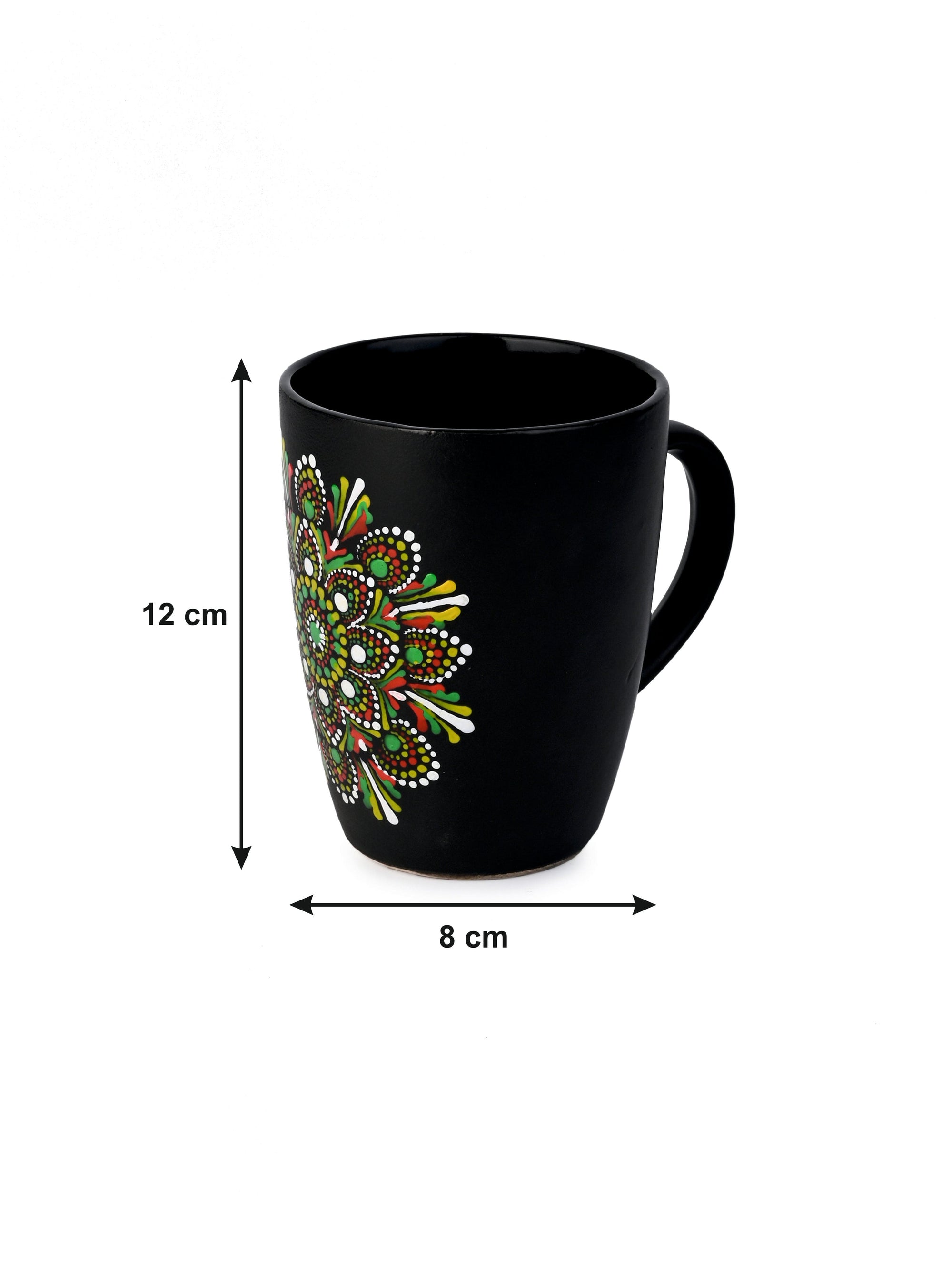 Exclusively Hand Painted Blue & Black Assorted Mandala art Coffee Mugs