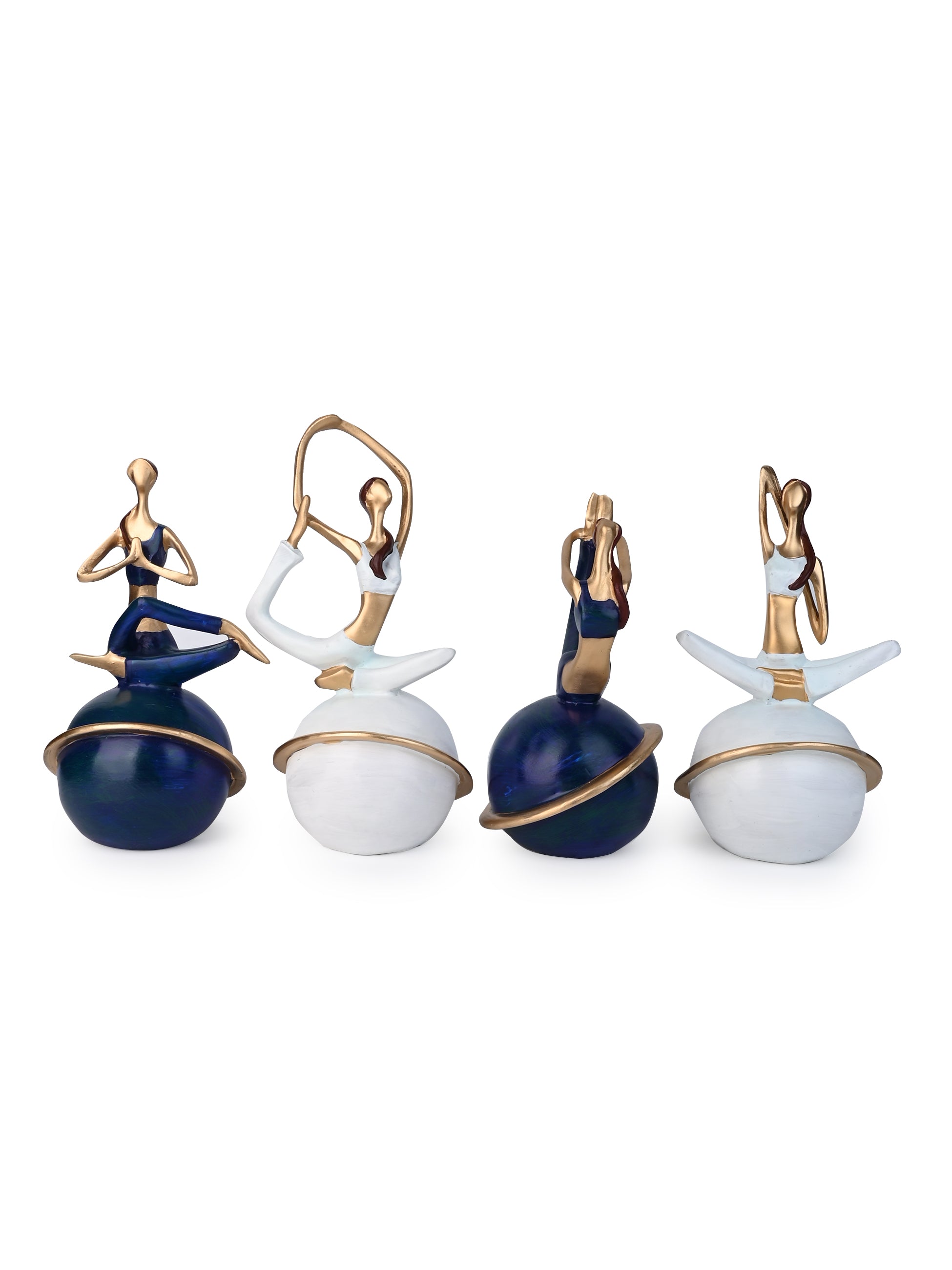 Set of 4 Yoga Ladies Crafted out of Resin - Home Decor Showpiece
