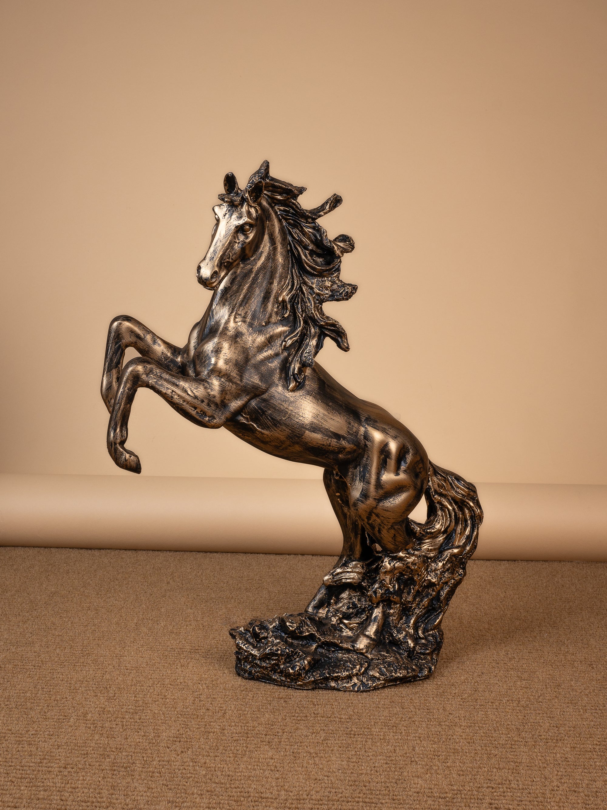 Resin Crafted Rearing Horse Decorative Statue - 2 feet height