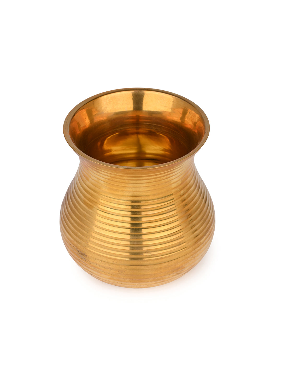 Brass crafted small lota / kalash for everyday puja rituals - 4 inches