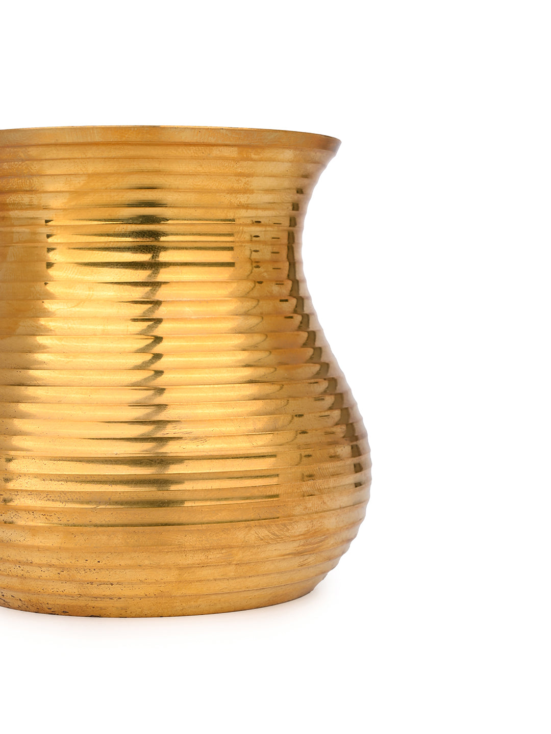 Brass crafted small lota / kalash for everyday puja rituals - 4 inches