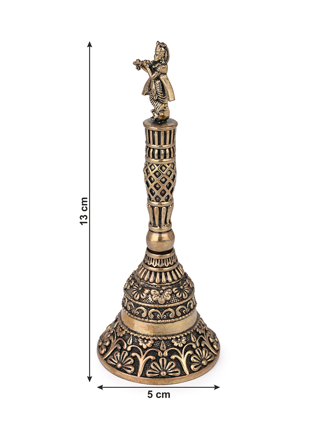 Beautiful brass creation of lord krishna puja bell - 5 inches