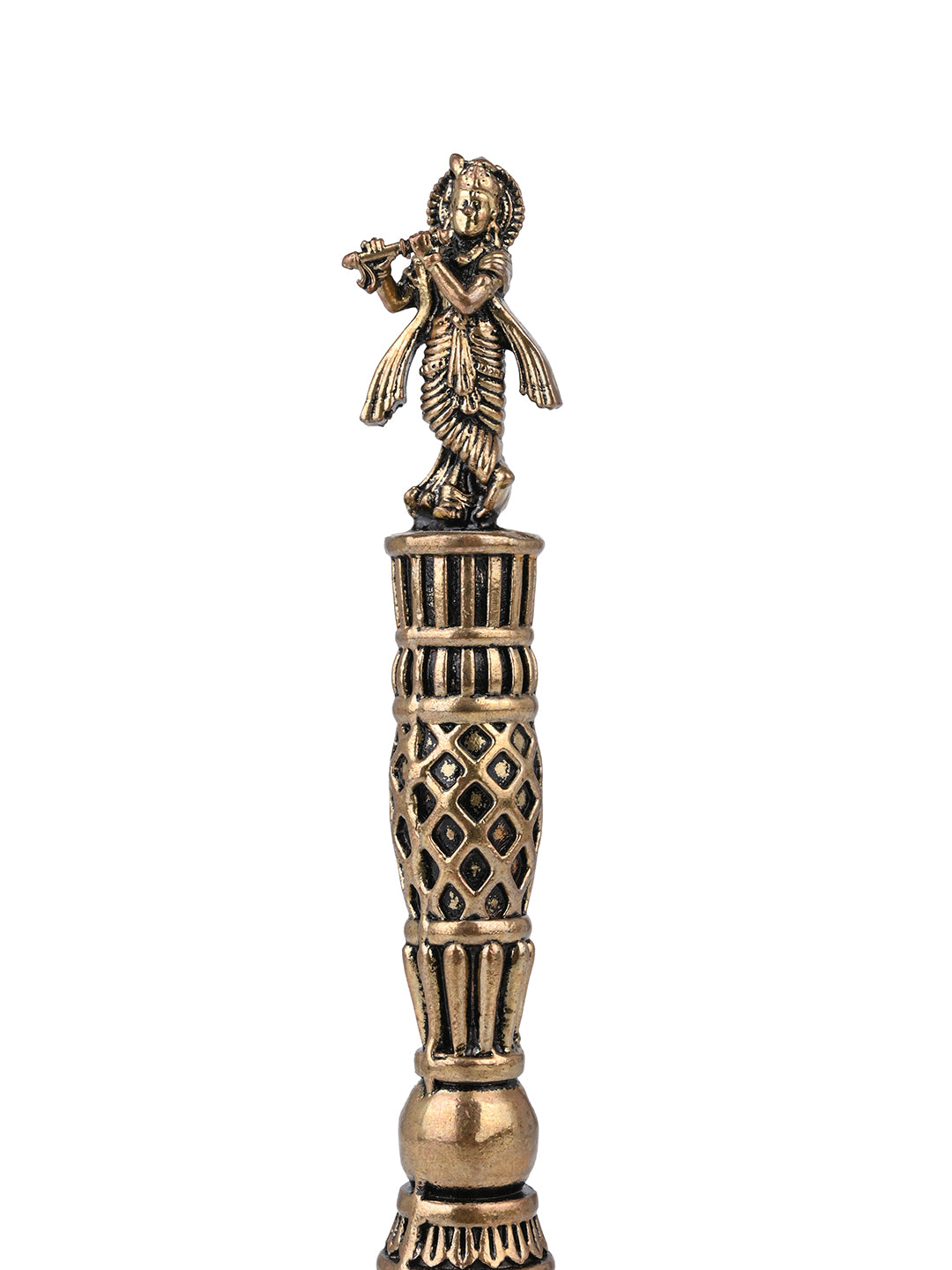 Beautiful brass creation of lord krishna puja bell - 5 inches