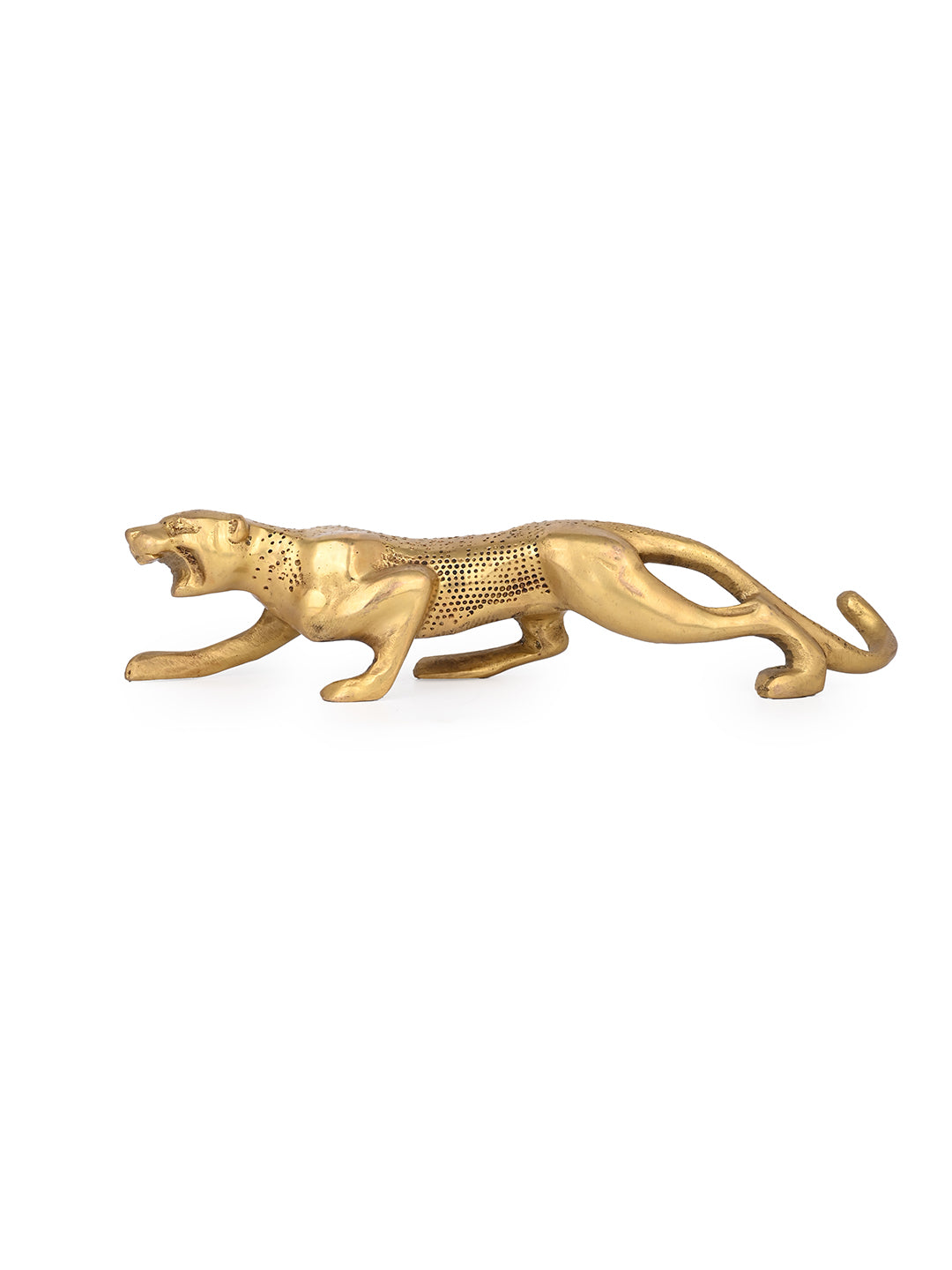 Brass crafted hunting panther home office table decor - 10 inches