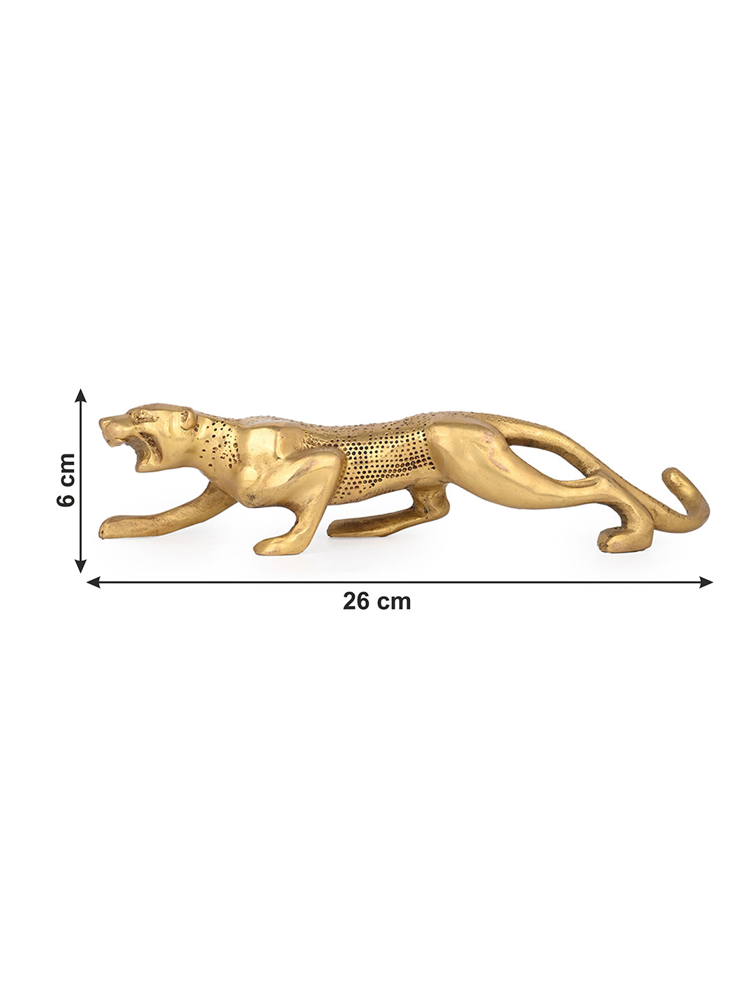 Brass crafted hunting panther home office table decor - 10 inches