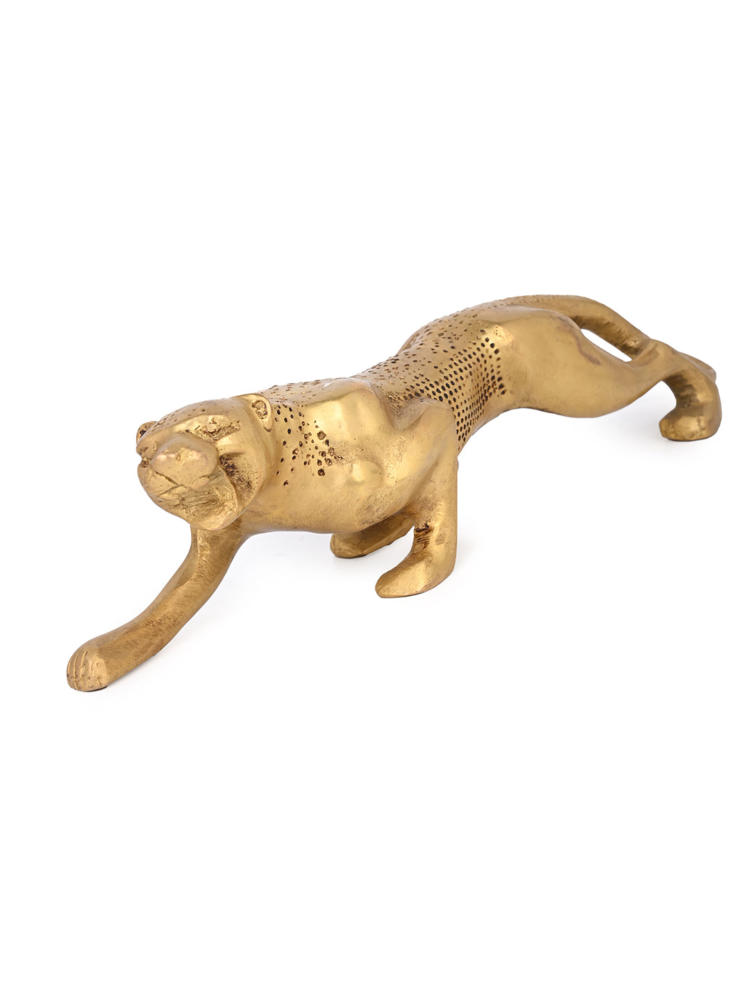 Brass crafted hunting panther home office table decor - 10 inches