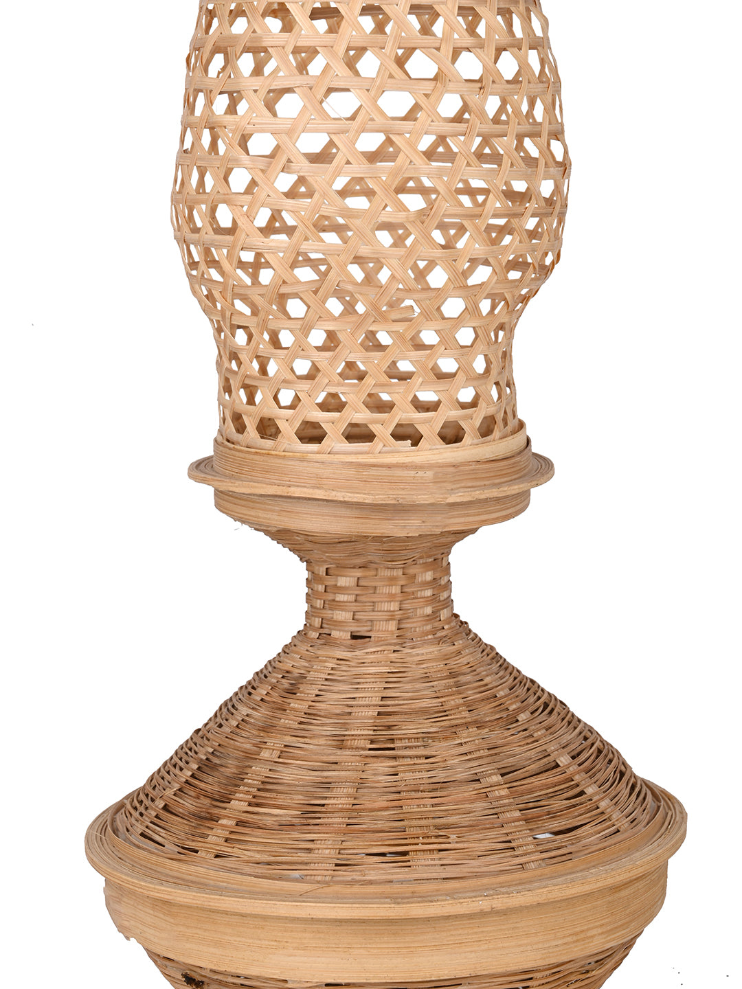 Bamboo weave chimney lantern for home office decor, light not included - 16 inches