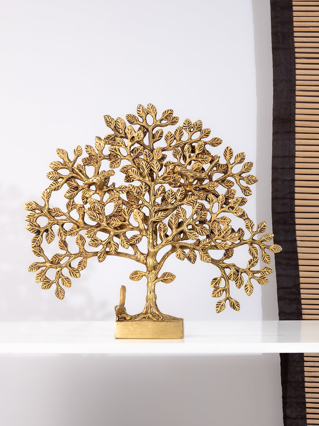 Brass crafted Tree of Life, Kalpavriksha home decor - 12 inches