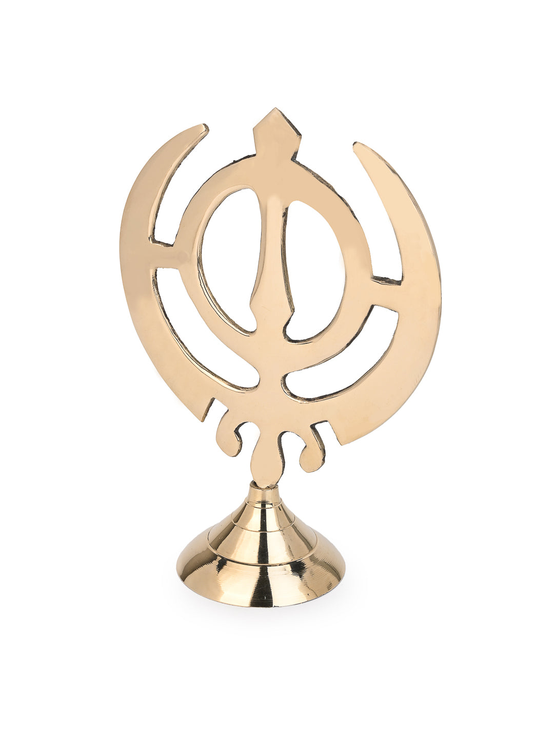 Brass crafted set of Sikh Religious Ek Onkar Khanda Sahib Symbol - 8 inches