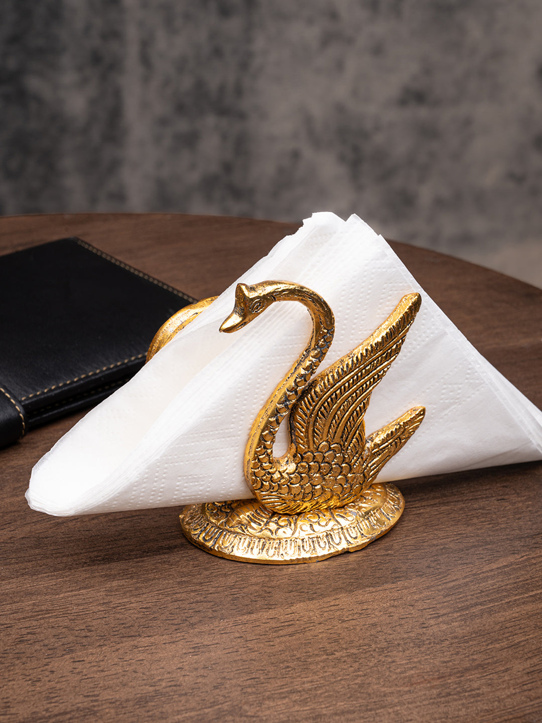 Aluminium Metal Swan shaped Napkin holder - Available in Gold color