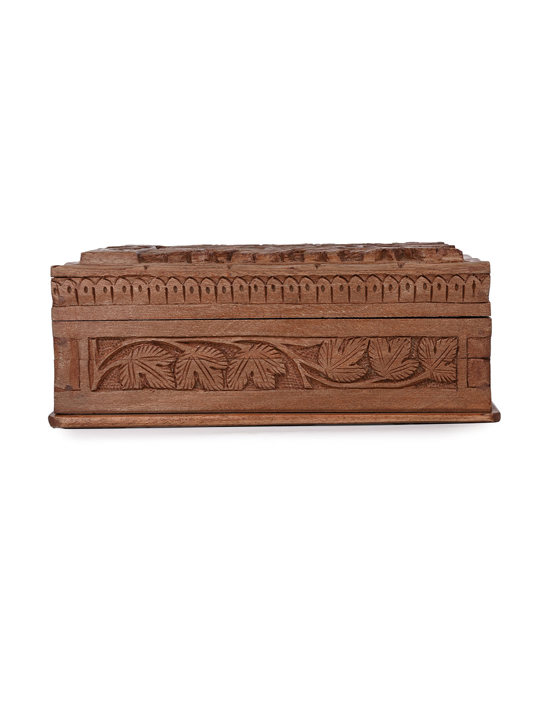 Walnut wood intricately carved jewellery box with hidden lock - 8x5 inches available in assorted designs