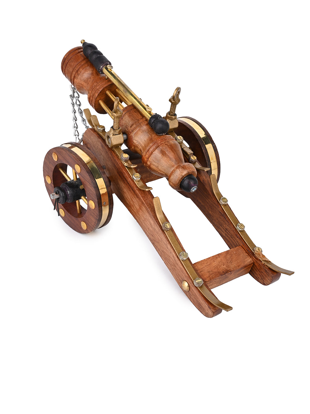 Sheesham wood crafted canon for home office table decor - 12 inches
