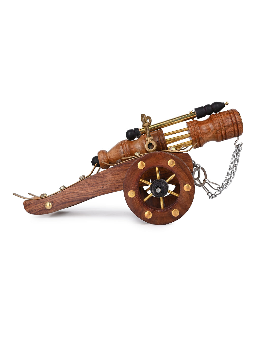 Sheesham wood crafted canon for home office table decor - 12 inches