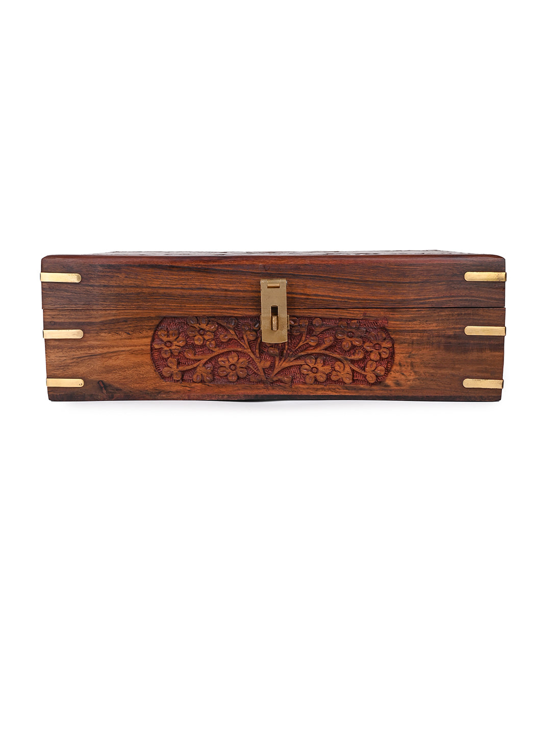 Sheesham wood crafted multi purpose jewellery / vanity box - 12x8 inches
