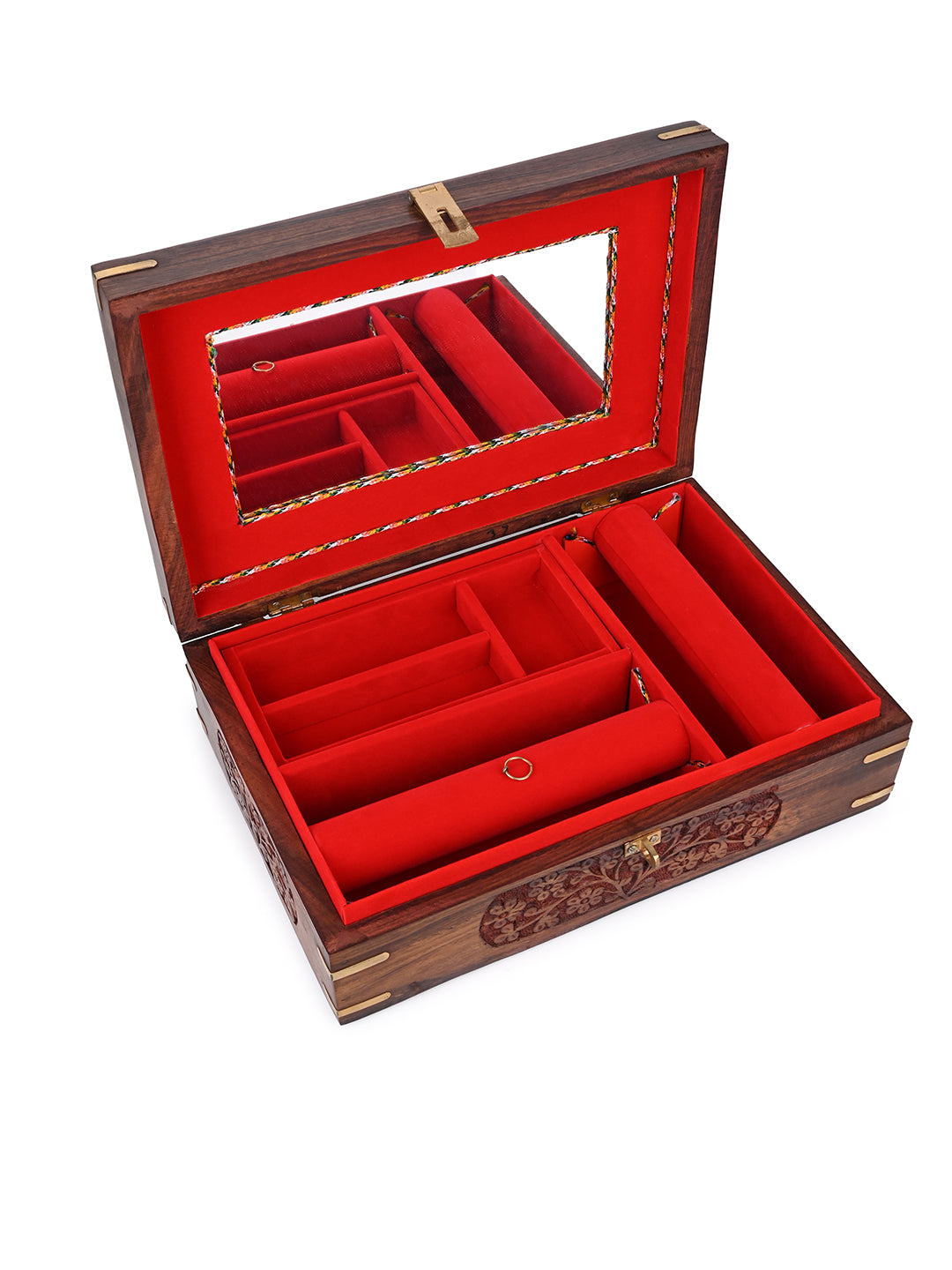 Sheesham wood crafted multi purpose jewellery / vanity box - 12x8 inches