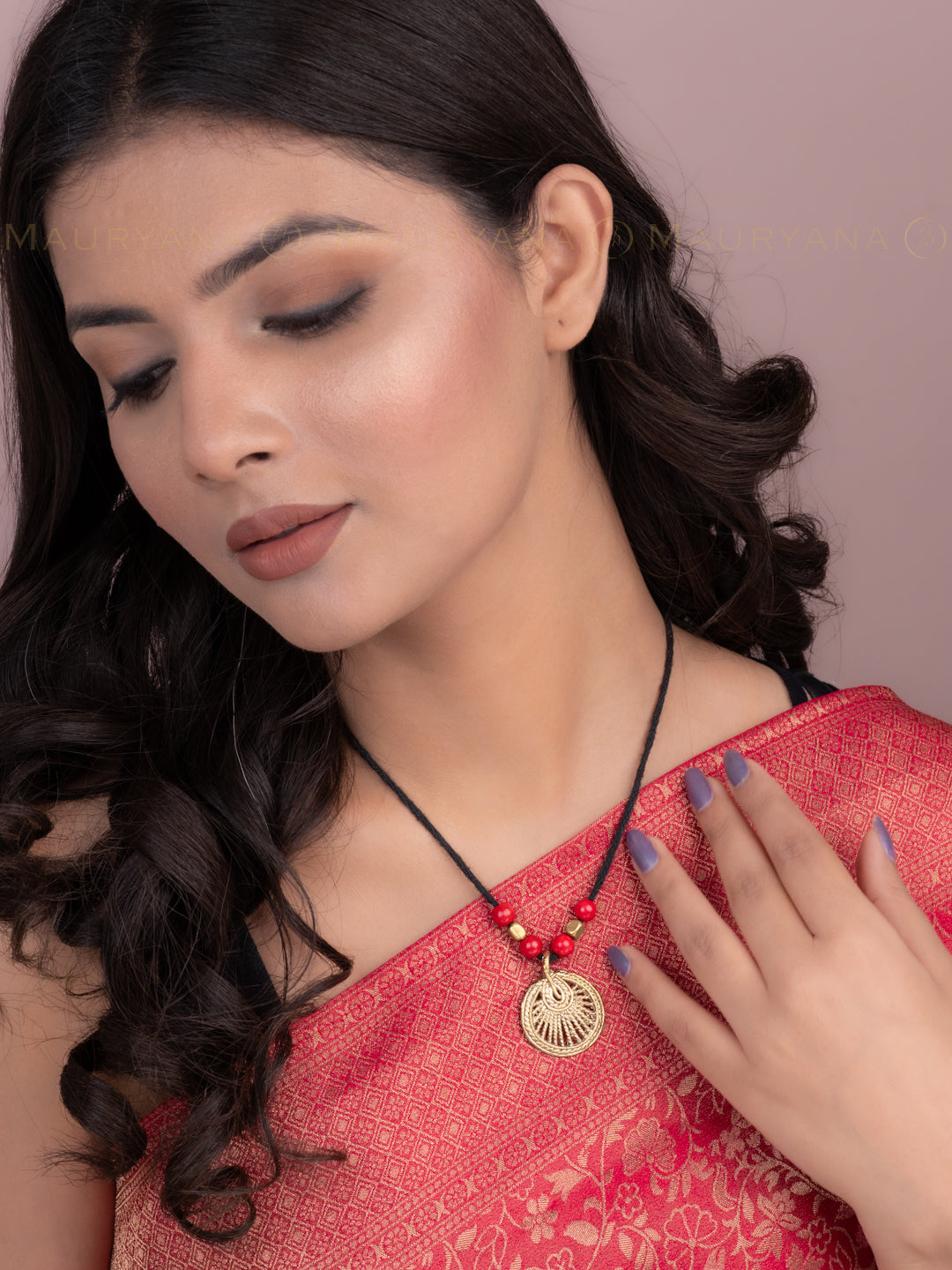 MAURYANA - Dokra craft pendant necklace in assorted designs - adjustable length