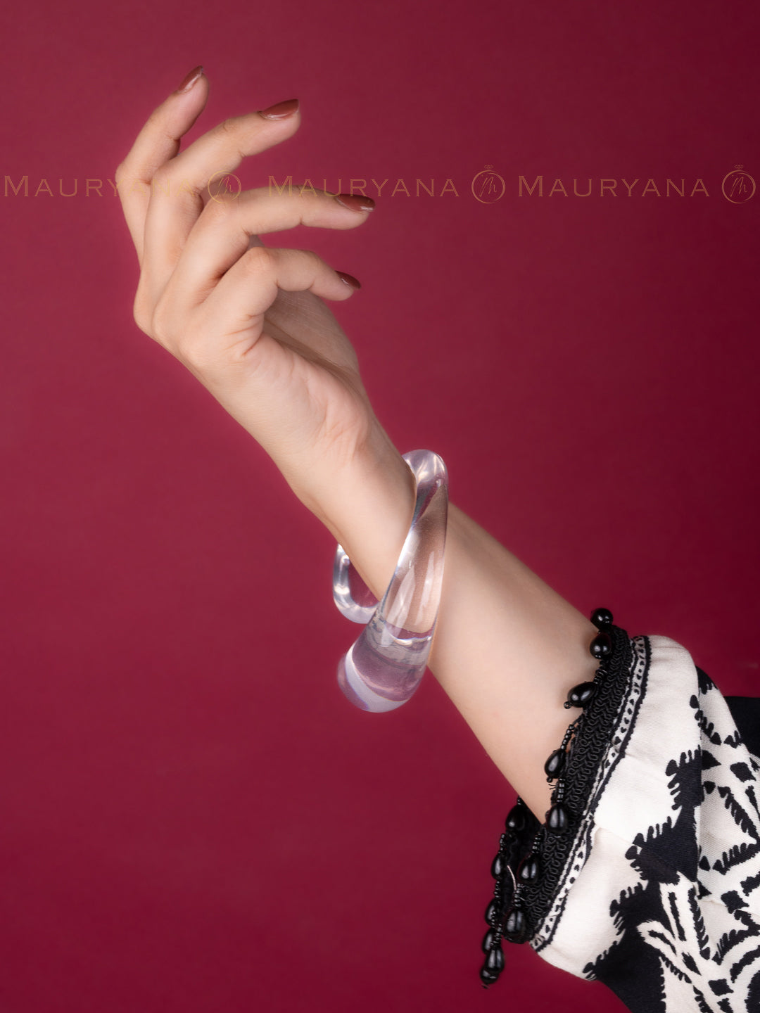 MAURYANA - Resin Crafted Open End Stylish Bangles Available in 4 color Options