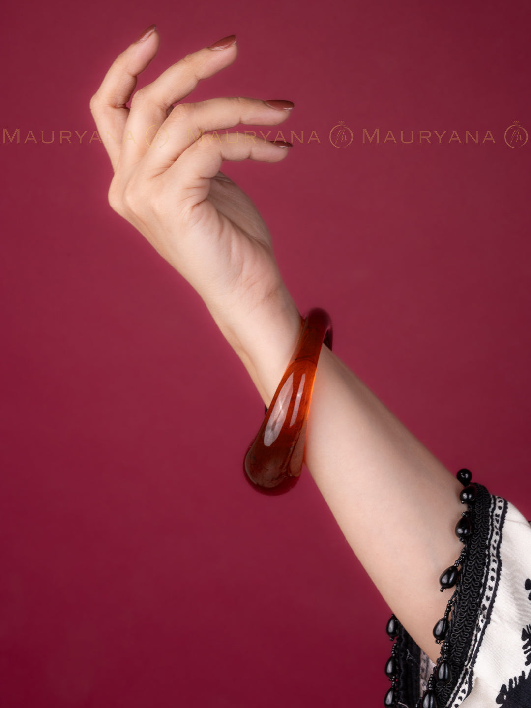 MAURYANA - Resin Crafted Open End Stylish Bangles Available in 4 color Options