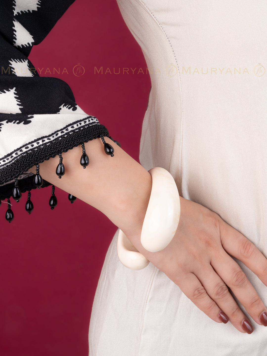 MAURYANA - Resin Crafted Open End Stylish Bangles Available in 4 color Options