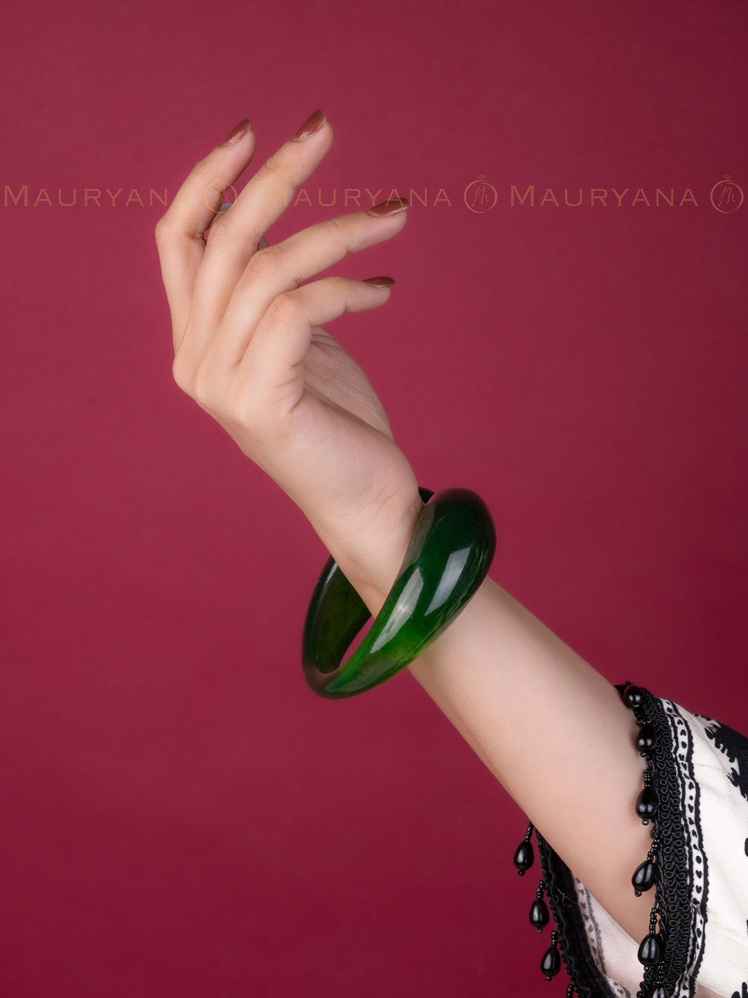 MAURYANA - Resin Crafted Open End Stylish Bangles Available in 4 color Options