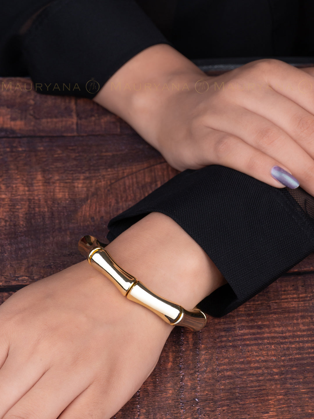 MAURYANA - Stretchable Hexagonal Bangles Available in Gold and Silver Color Options