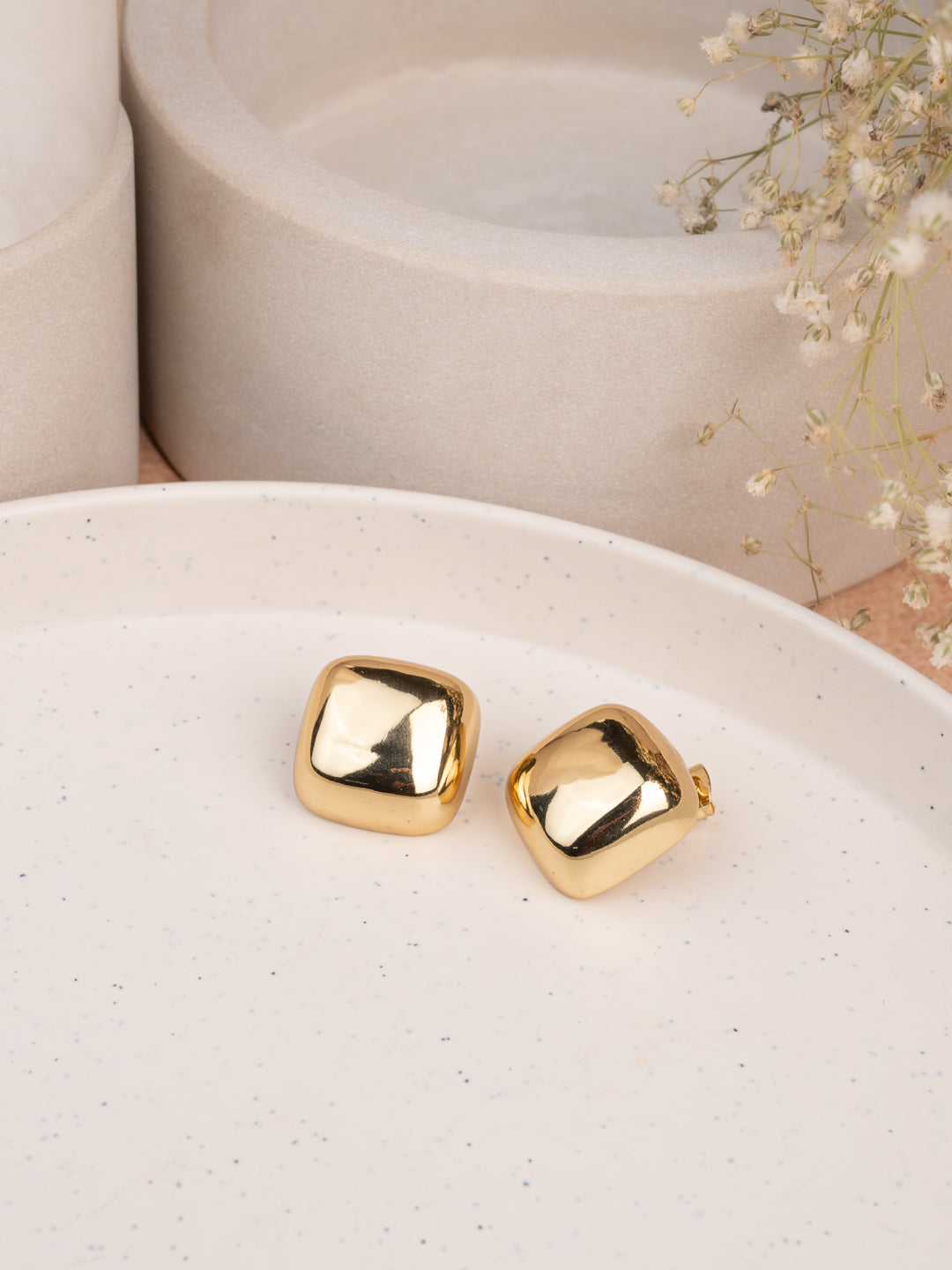 MAURYANA - Titanium Steel 18k Gold Plated Non Tarnish Ear studs