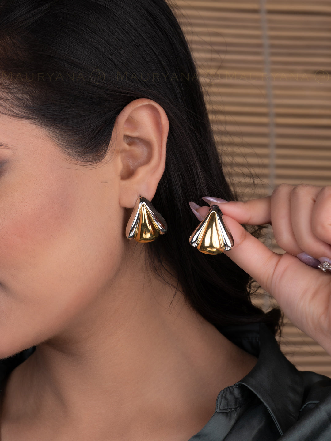 MAURYANA - Stainless Steel Elegant Pair of Earrings for Office and Party Wear