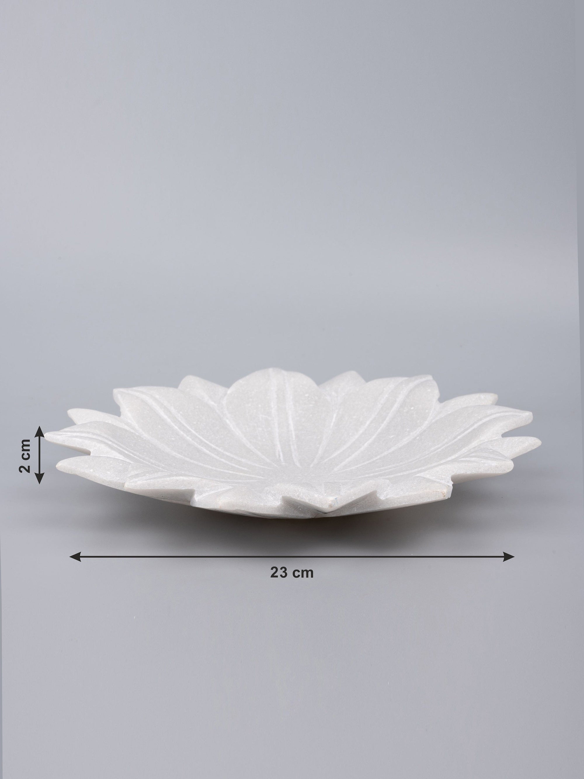 Lotus Urli bowl / plate made of pure white marble - 5 inches - The Heritage Artifacts