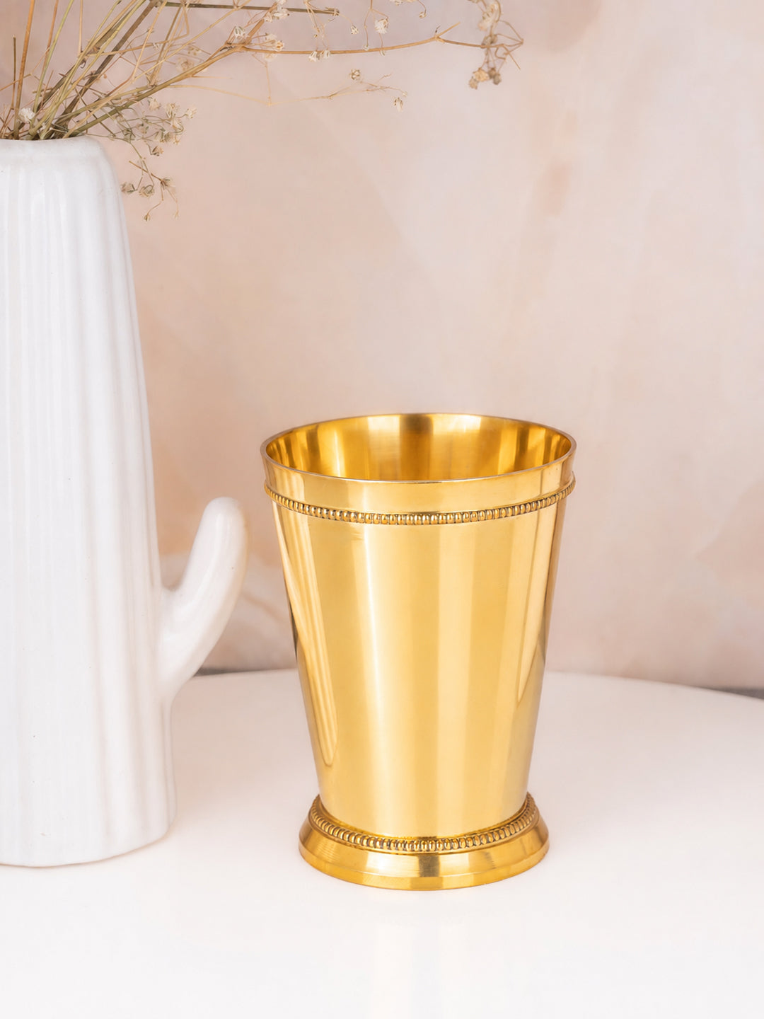 Simple yet stylish brass crafted tumbler for everyday use - 4 inches