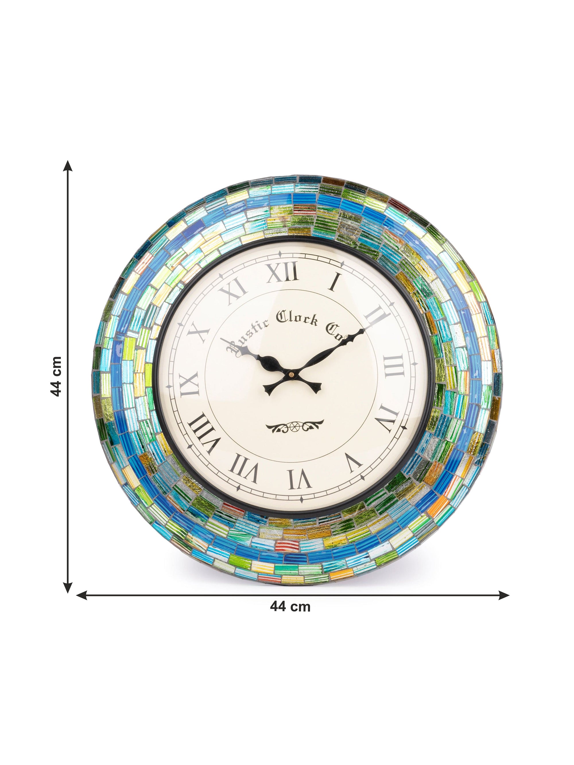 Colorful Rainbow Glass Analogue Wall Clock - 17 inches dia - The Heritage Artifacts