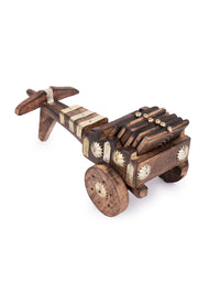 Wooden Bullock Cart Shaped Decorative & Functional Coaster Set – 6 Coasters +1 Holder - The Heritage Artifacts