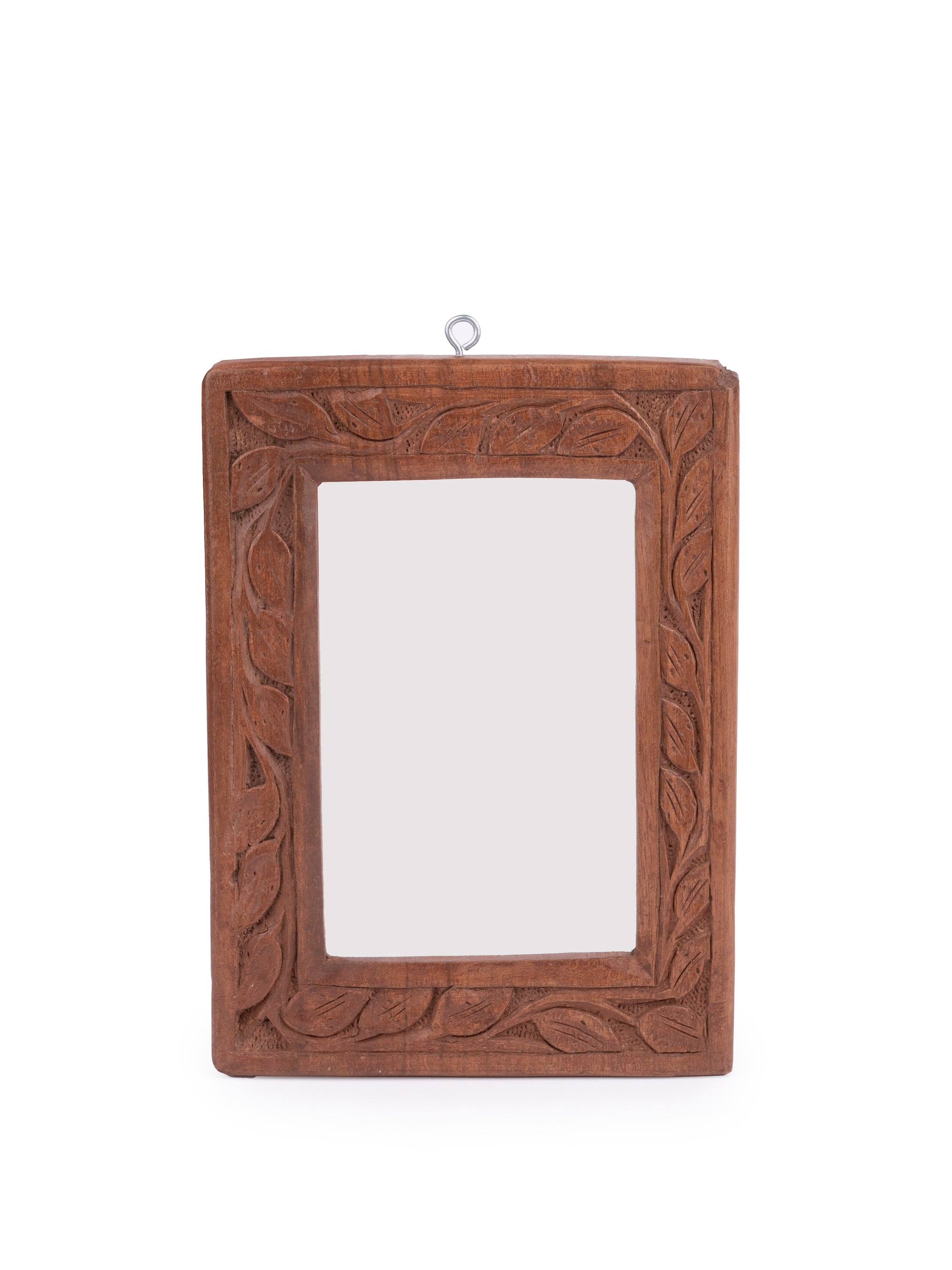 Wall hanging Photo Frame carved out of Walnut wood - 6x8 inches - The Heritage Artifacts