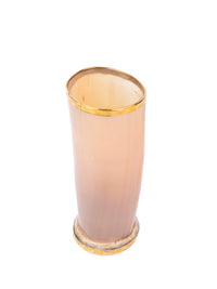 Natural Buffalo Horn Long Tumbler / Glass with Golden edge - 300 ml - The Heritage Artifacts
