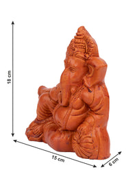 Terracotta Lord Ganesh in Relaxing posture - 7 inches height - The Heritage Artifacts